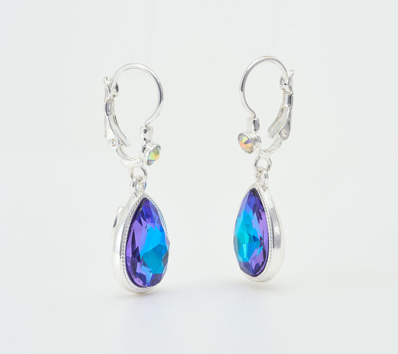 Kirks Folly Misty Crystal Teardrop Leverback Earrings — View 2