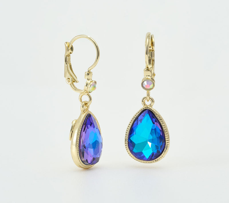 Kirks Folly Misty Crystal Teardrop Leverback Earrings — View 8