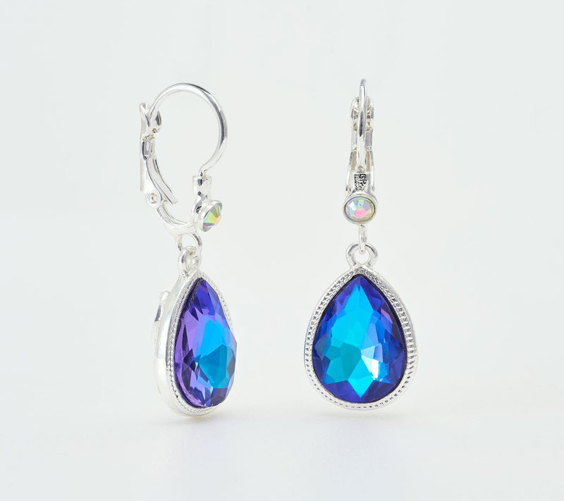 Kirks Folly Misty Crystal Teardrop Leverback Earrings — View 9