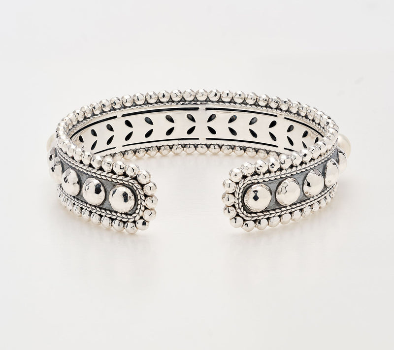 JAI Sterling Silver Shimmer Bead & Pearl Cuff — View 2