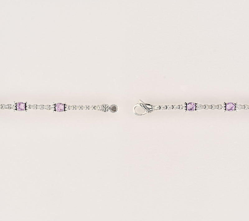 JAI Sterling Silver Cushion Gemstone Shimmer Bead Bracelet — View 3