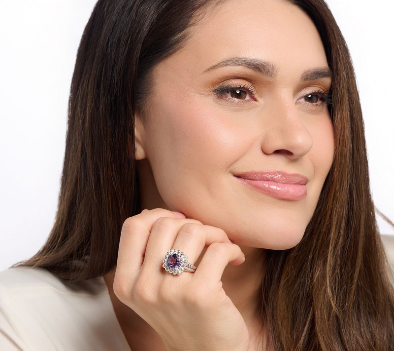 JAI Sterling Silver Cushion Gemstone Shimmer Bead Ring — View 6