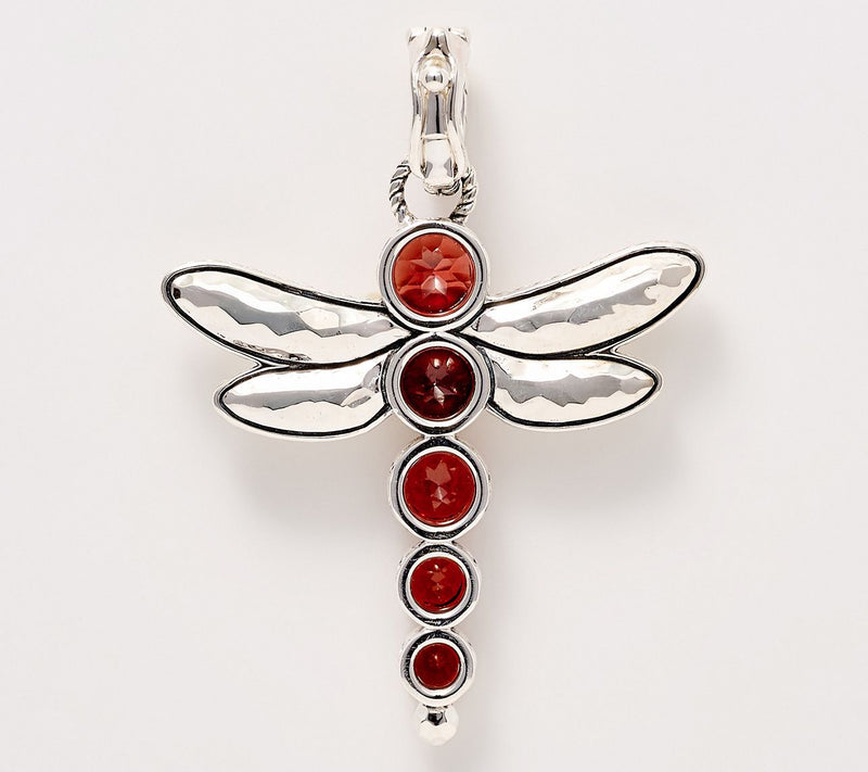 JAI Sterling Silver Bezel Set Gemstone Dragonfly Enhancer — View 2