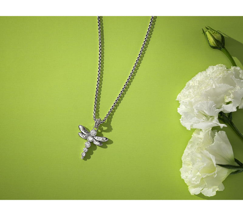JAI Sterling Silver Bezel Set Gemstone Dragonfly Enhancer — View 3