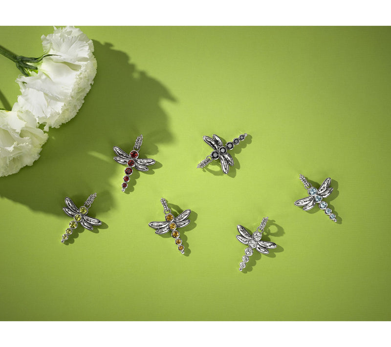 JAI Sterling Silver Bezel Set Gemstone Dragonfly Enhancer — View 4