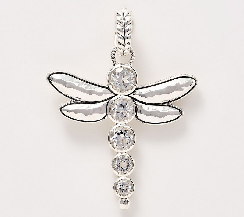 JAI Sterling Silver Bezel Set Gemstone Dragonfly Enhancer — View 15