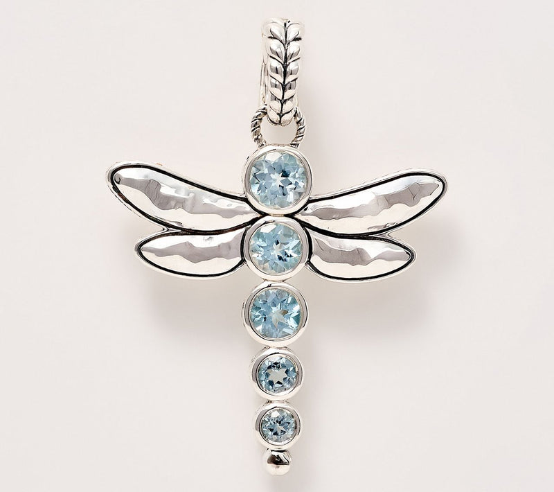 JAI Sterling Silver Bezel Set Gemstone Dragonfly Enhancer — View 16