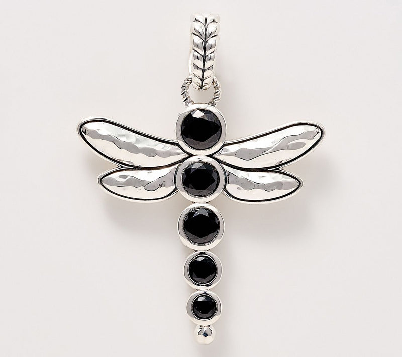 JAI Sterling Silver Bezel Set Gemstone Dragonfly Enhancer — View 17