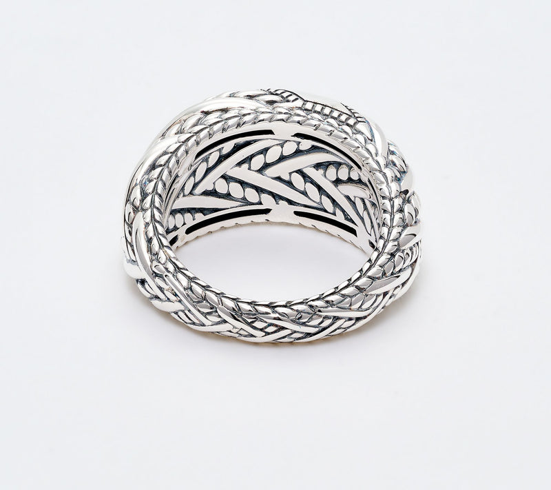 JAI Sterling Silver Hammered & Legacy Texture Ring — View 3