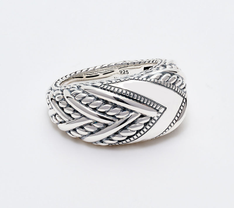 JAI Sterling Silver Hammered & Legacy Texture Ring — Main view