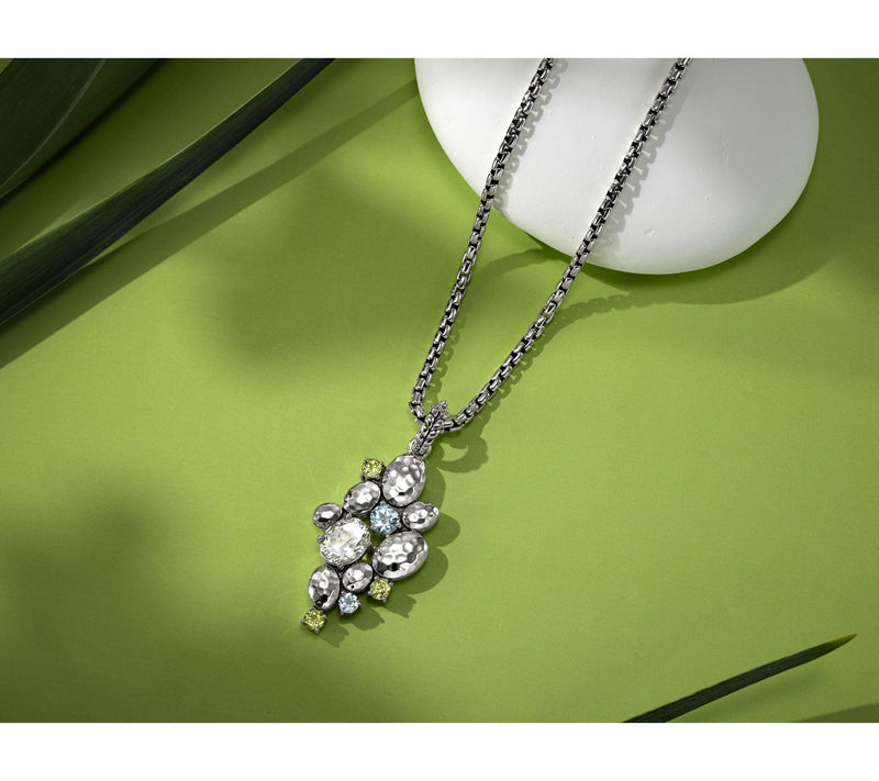 JAI Ireland Sterling Silver Hammered Cobblestone Gem Enhancer — View 3