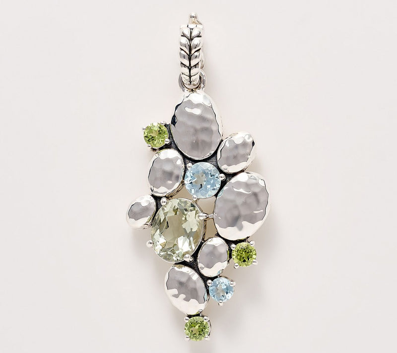 JAI Ireland Sterling Silver Hammered Cobblestone Gem Enhancer — Main view