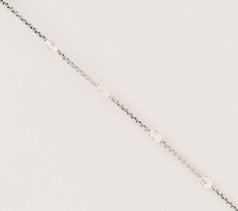 JAI Ireland Sterling Silver Cobblestone 2.7mm Box Chain Bracelet — View 2