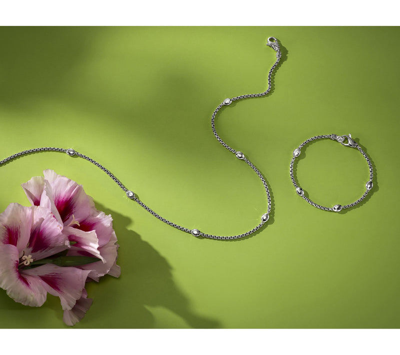 JAI Ireland Sterling Silver Cobblestone 2.7mm Box Chain Bracelet — View 5