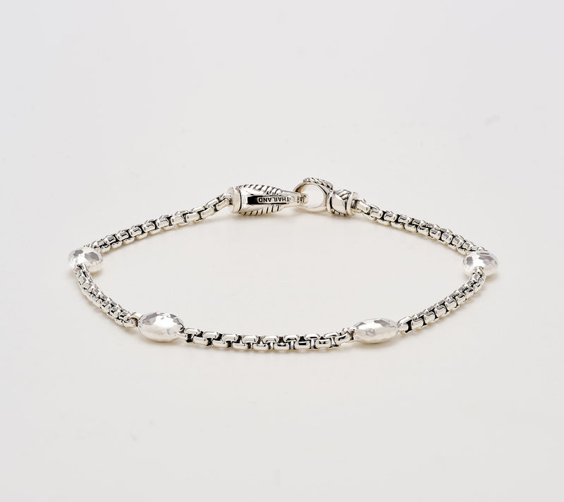 JAI Ireland Sterling Silver Cobblestone 2.7mm Box Chain Bracelet — Main view