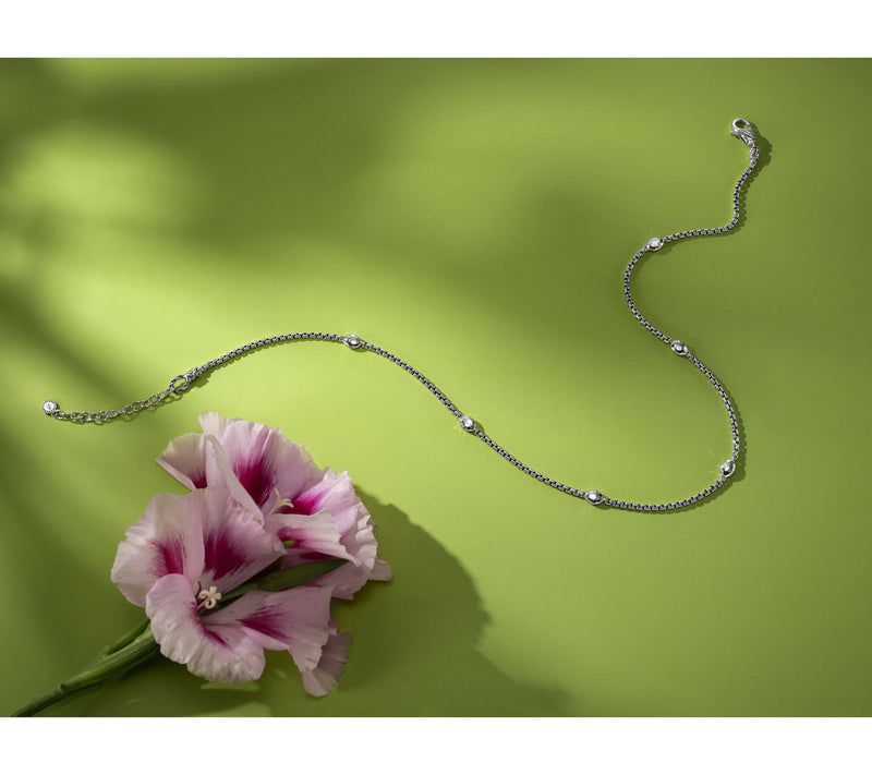 JAI Ireland Sterling 2.7mm Cobblestone Station 18" Necklace — View 3