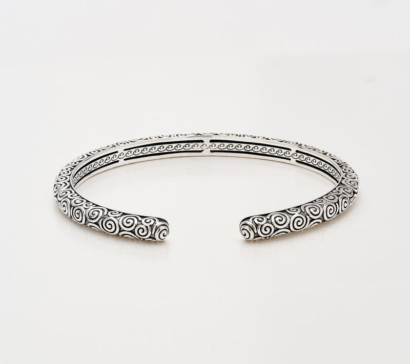 JAI Ireland Sterling Silver 5mm Textured Cuff, 16.7g — View 2
