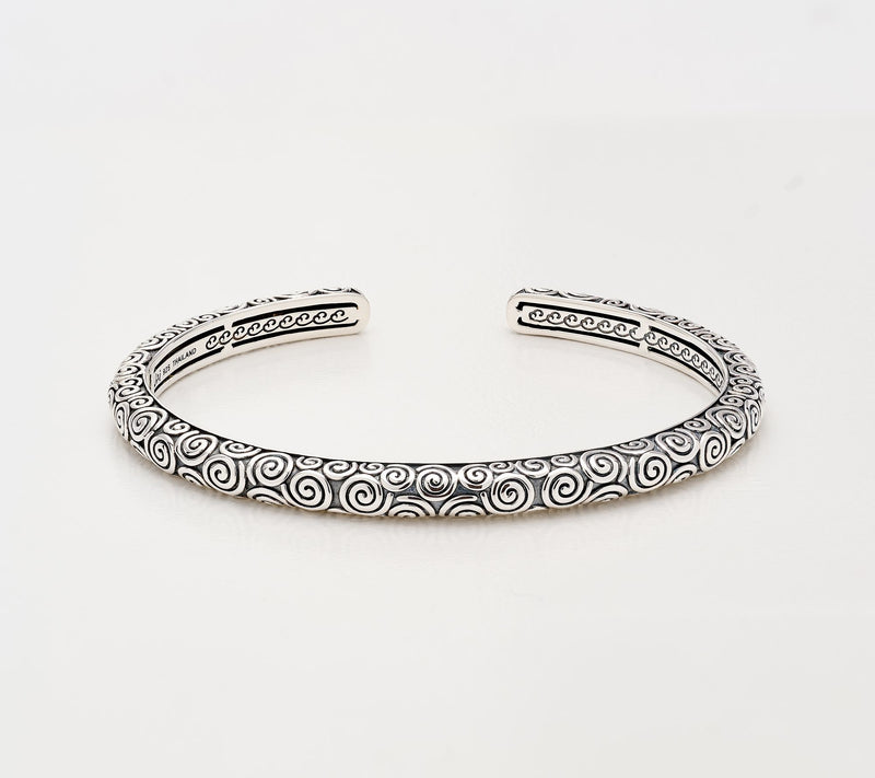 JAI Ireland Sterling Silver 5mm Textured Cuff, 16.7g — Main view
