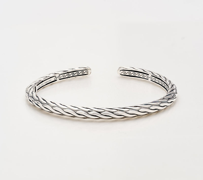 JAI Ireland Sterling Silver 5mm Textured Cuff, 16.7g — View 6