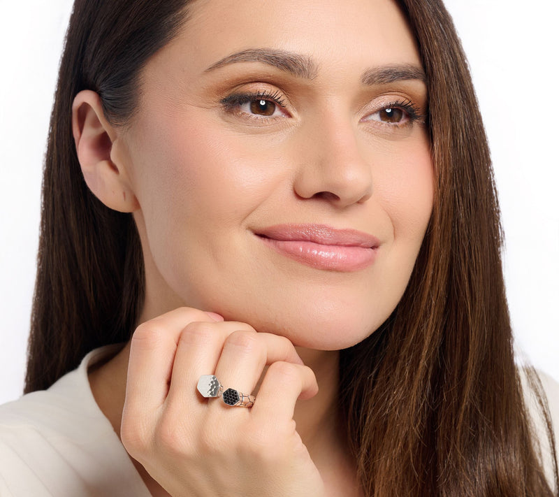 JAI Ireland Sterling Silver Finn's Path Pave Gemstone Ring — View 5