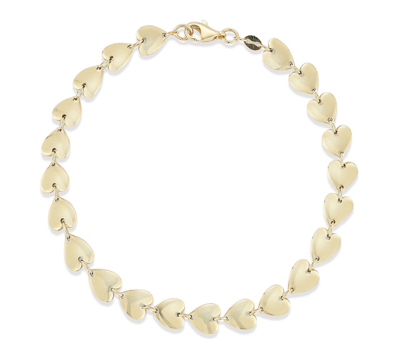 Luminosa Gold Puffed Heart Chain Bracelet, 14K — Main view