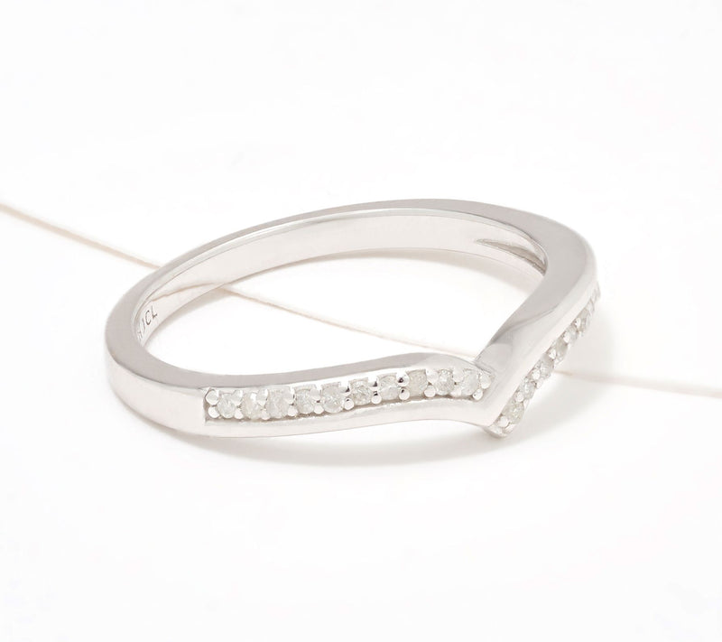 Accents by Affinity 0.10 cttw Chevron Single Highway Ring, Sterling — View 6