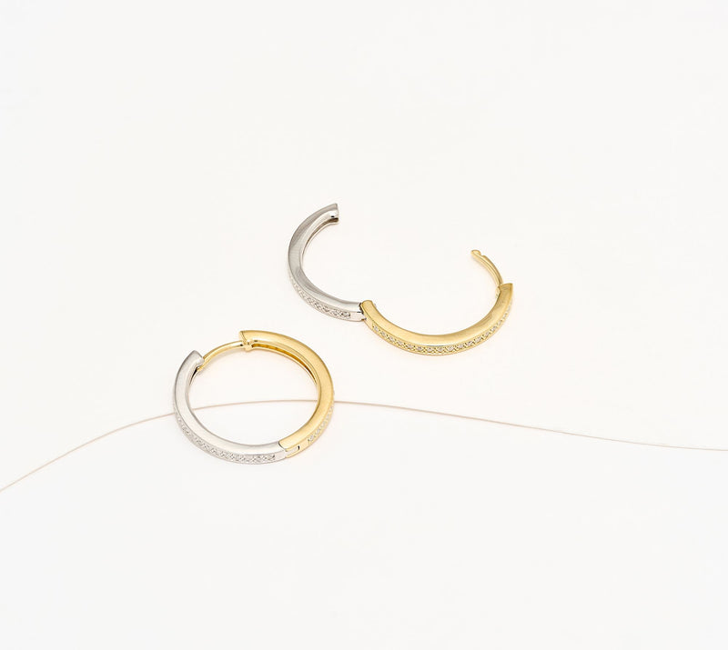 Affinity Diamonds 0.23 cttw Reversible Hoop Earrings, Sterling — View 2