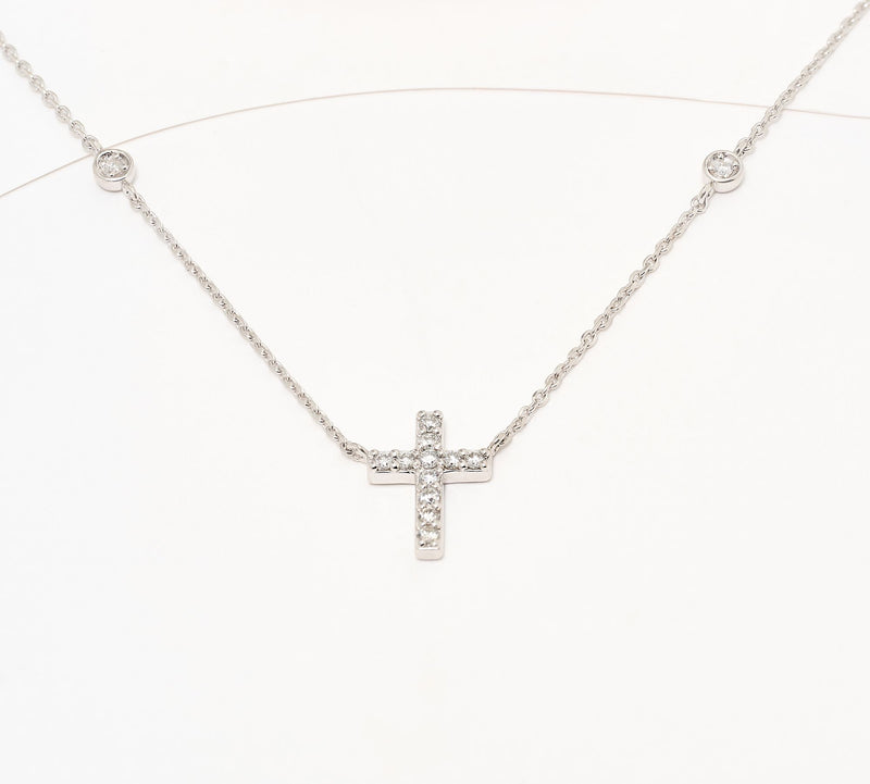 Accents by Affinity 0.12 cttw Station Cross Necklace, Sterling — View 6