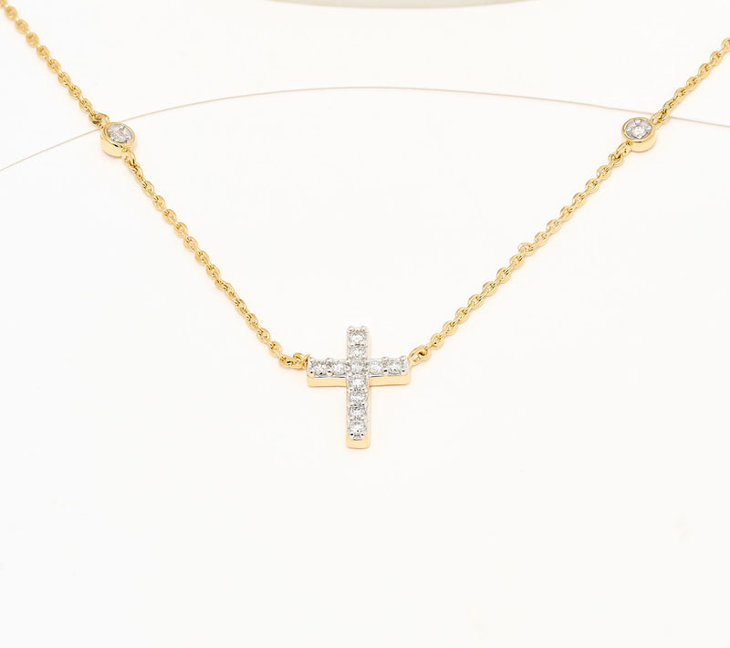 Accents by Affinity 0.12 cttw Station Cross Necklace, Sterling — View 7
