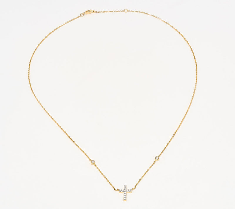 Accents by Affinity 0.12 cttw Station Cross Necklace, Sterling — View 2
