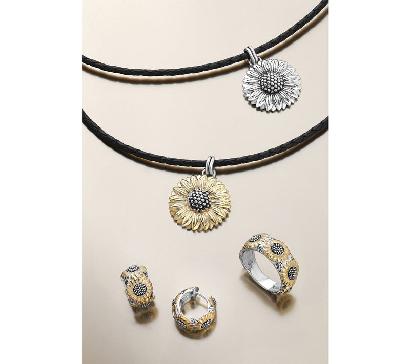 Christian James by Scott Grimes Two-Tone 18" Sunflower Necklace — View 4