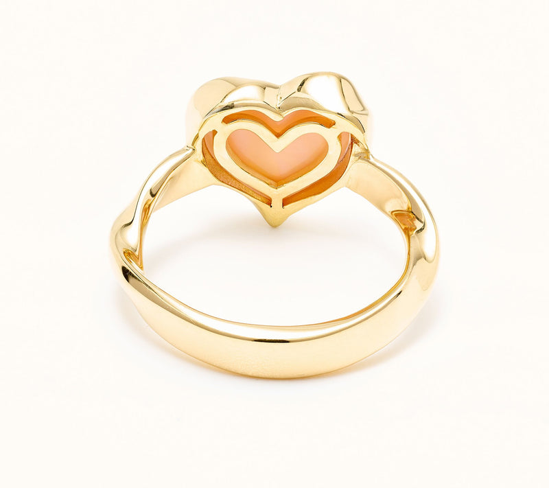 Christian James by Scott Grimes Mother-of-Pearl Heart Ripple Ring, 14K Clad — View 3