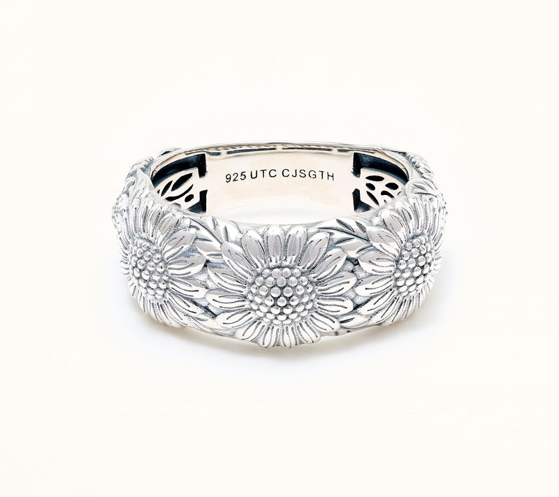 Christian James by Scott Grimes Sterling Silver Sunflower Band Ring — View 2