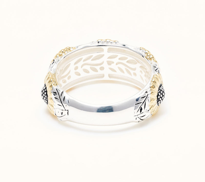 Christian James by Scott Grimes Two-tone Sunflower Band Ring — View 3