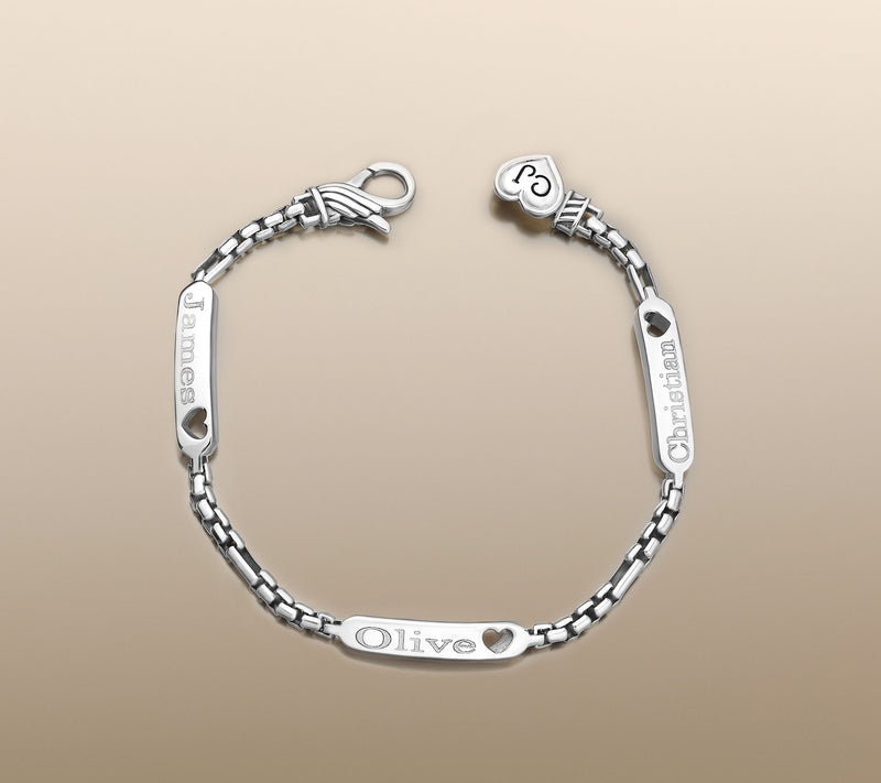 Christian James by Scott Grimes Sterling Triple Engravable Bar Bracelet 12.3g — View 4