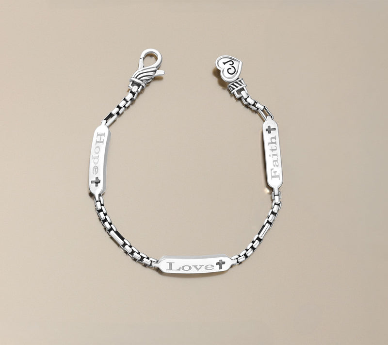Christian James by Scott Grimes Sterling Triple Engravable Bar Bracelet 12.3g — View 6