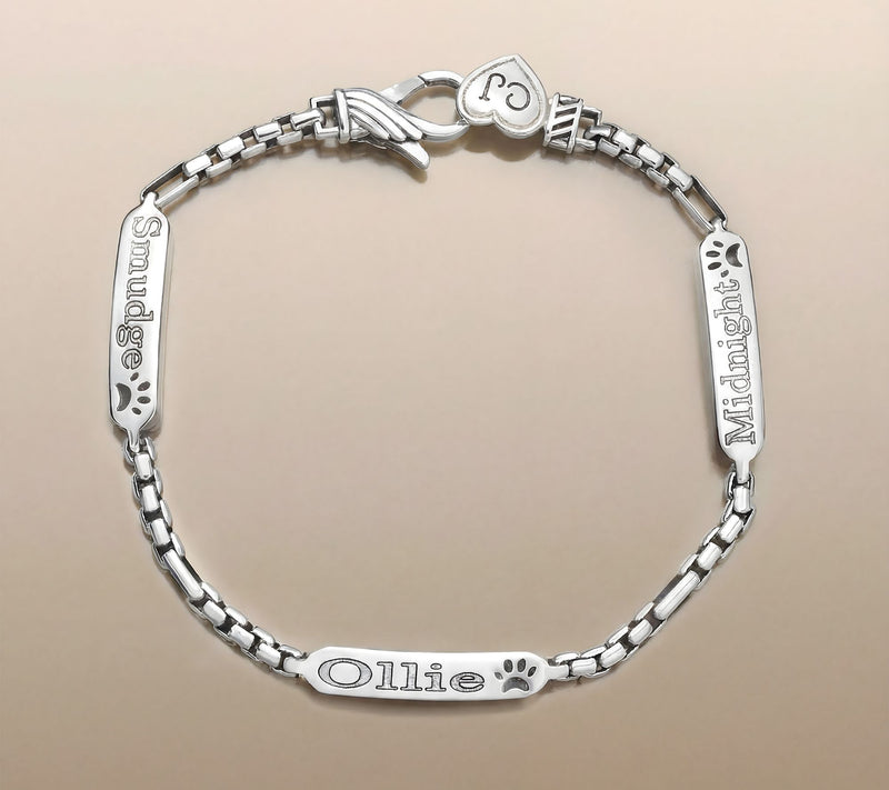 Christian James by Scott Grimes Sterling Triple Engravable Bar Bracelet 12.3g — View 5