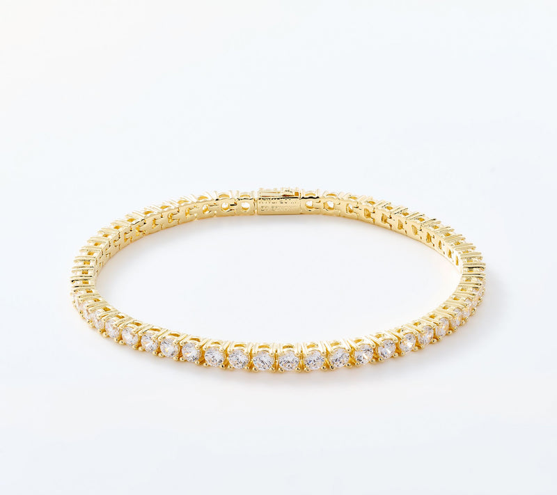 Diamonique Italia Clear Tennis Bracelet, Bronze — Main view