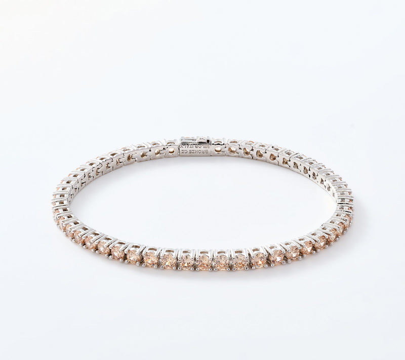 Diamonique Italia Champagne Tennis Bracelet Bronze — View 7