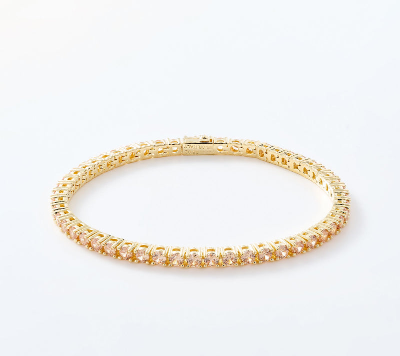 Diamonique Italia Champagne Tennis Bracelet Bronze — View 8
