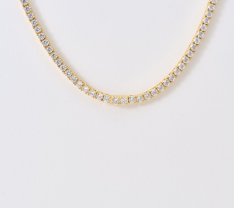 Diamonique Italia Clear Tennis Necklace Bronze — View 3
