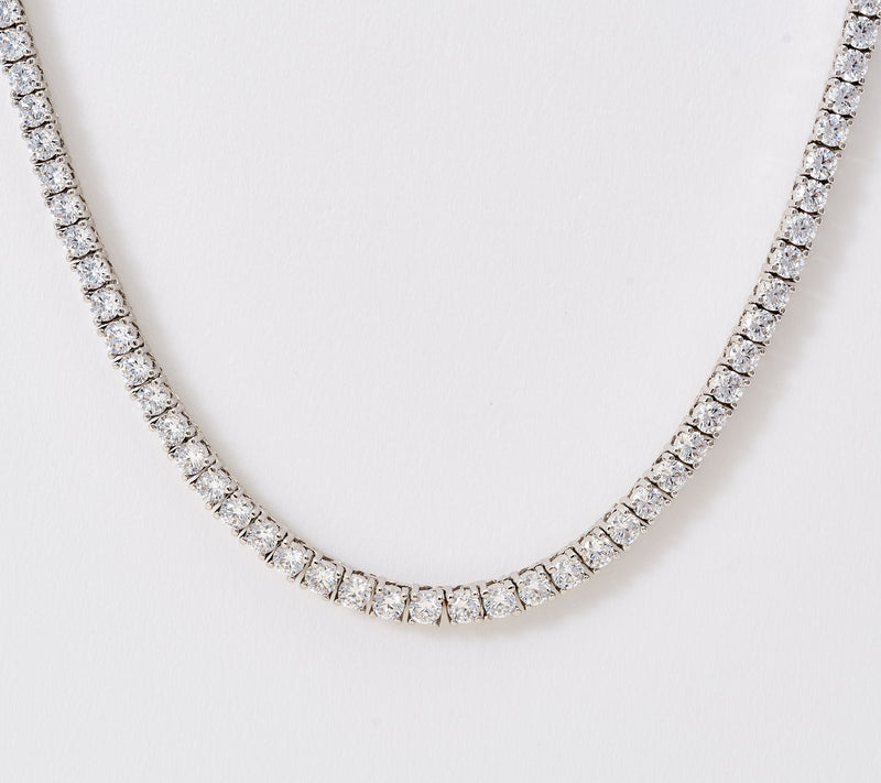 Diamonique Italia Clear Tennis Necklace Bronze — View 7
