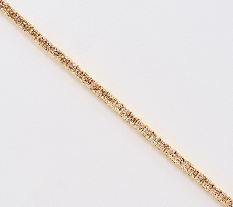 Diamonique Italia Champagne Tennis Necklace Bronze — View 2
