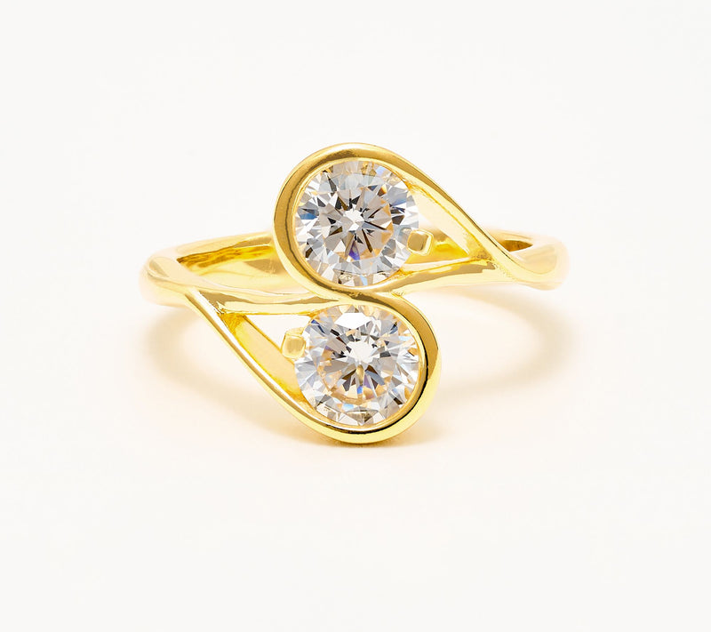 Diamonique Italia Love Embrace Ring, Sterling Silver — View 2