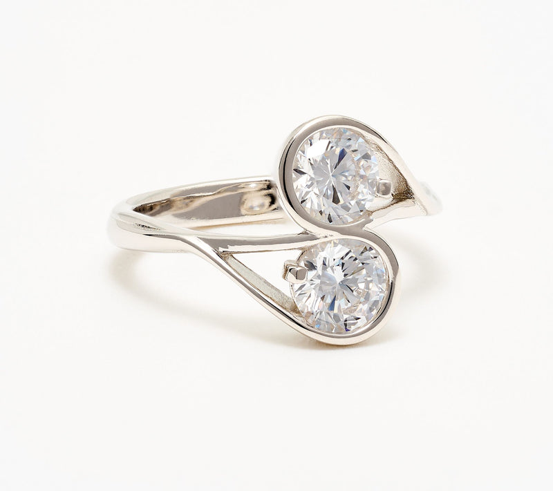 Diamonique Italia Love Embrace Ring, Sterling Silver — View 7