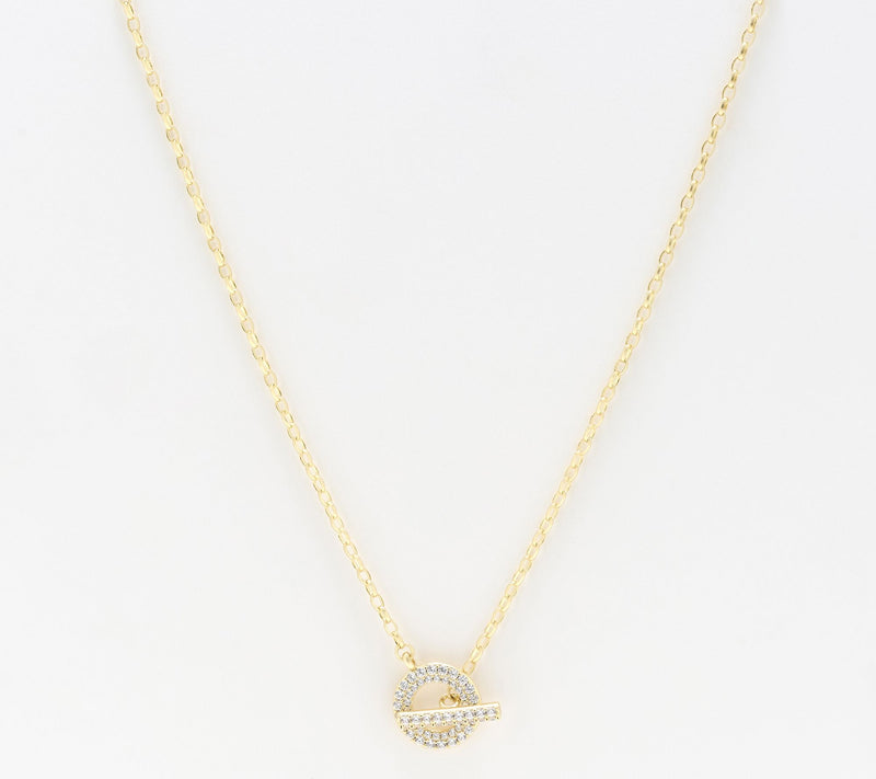 Diamonique Italia Bronze Toggle Necklace — Main view