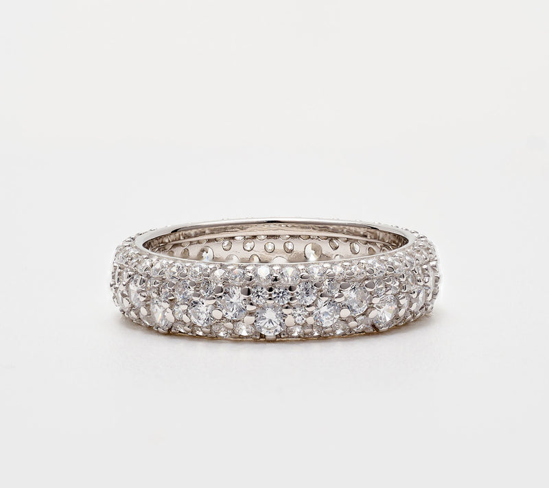 Diamonique Italia Pave Eternity Ring, Sterling Silver — View 6
