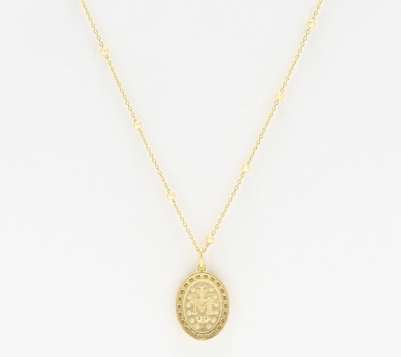 Diamonique Italia Miraculous Madonna Pave Necklace, Sterl — View 2