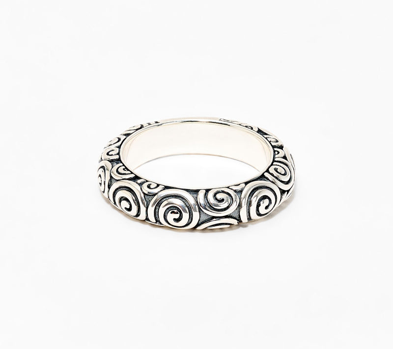 JAI Ireland Sterling Silver Textured 5mm Band Ring — View 2