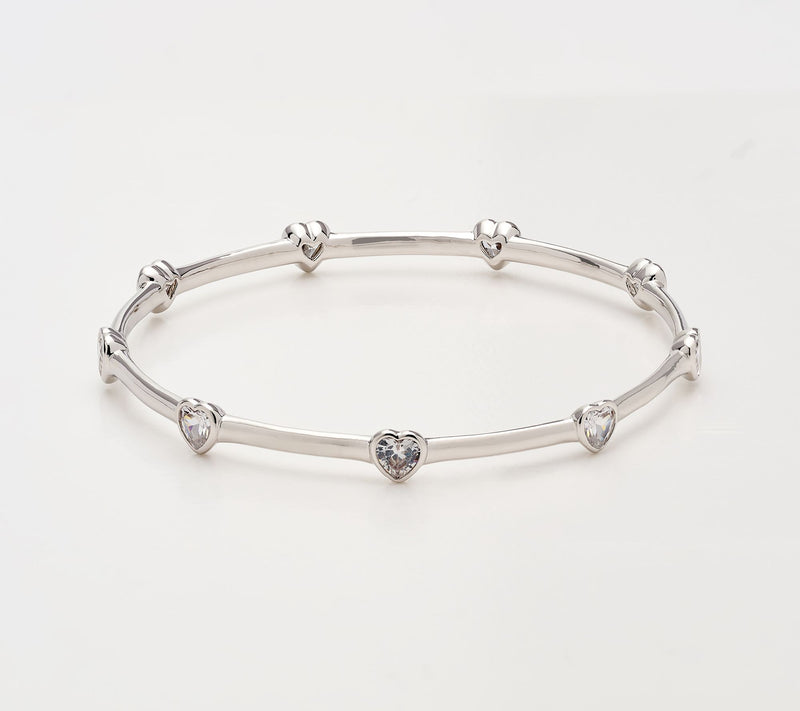 Diamonique Italia Bronze Heart Emotional Bangle Bracelet — View 6